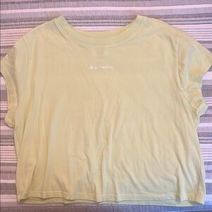 Champion Women's Cropped Light Green T-Shirt